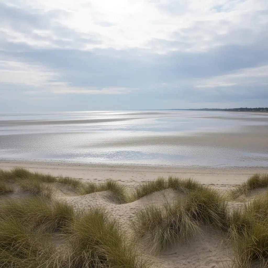 Baie de Somme à marée basse, paysage côtier Hauts-de-France